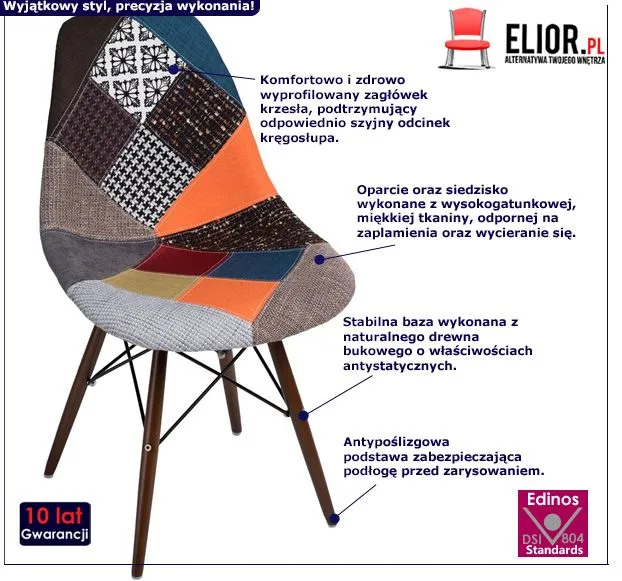 Modny fotel Ensata - kolorowy