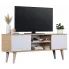 Skandynawska szafka pod telewizor dąb artisan + biały - Dubby 4X 120 cm