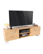 Skandynawska szafka RTV pod telewizor dąb artisan + biały- Awerte 3X w sklepie aosom.live