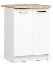 Biała dolna szafka kuchenna z podwójnym frontem 60 cm - Vivienne 12X w sklepie aosom.live