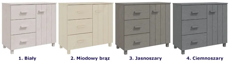 Rustykalna komoda z litego drewna sosnowego Porsa