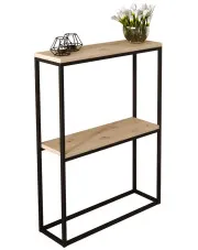 Konsola w stylu loft czarny + dąb artisan - Carello 4X w sklepie aosom.live