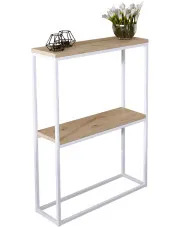 Skandynawska konsola biały + dąb artisan - Carello 5X w sklepie aosom.live