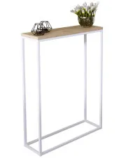 Skandynawska konsola biały + dąb artisan - Carello 8X w sklepie aosom.live