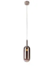 Srebrna lampa wisząca ze szklanym kloszem LED - V013-Renu w sklepie aosom.live