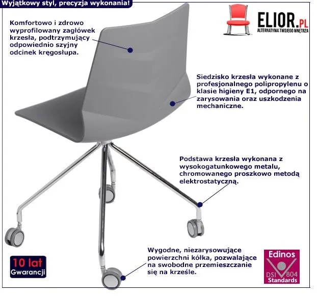 Funkcjonalne krzesło Avenio 3X - szare