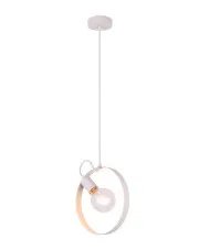 Biała lampa wisząca koło w skandynawskim stylu - V056-Solaris w sklepie aosom.live