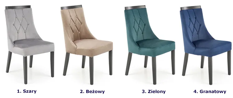 Kolory krzesła welurowego Nixin