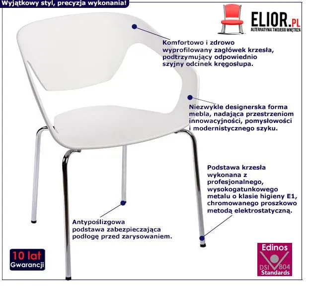 Minimalistyczne krzesło Lofas - białe