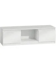 Minimalistyczna komoda RTV Amida 5X 140 cm - biały połysk w sklepie aosom.live