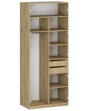 Korpus szafy z drążkiem i półkami dąb artisan 100 cm - Jonix 10X w sklepie aosom.live