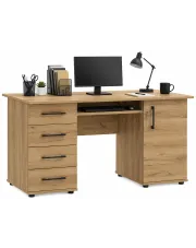 Komputerowe duże biurko proste na kluczyk dąb craft - Mardes w sklepie aosom.live