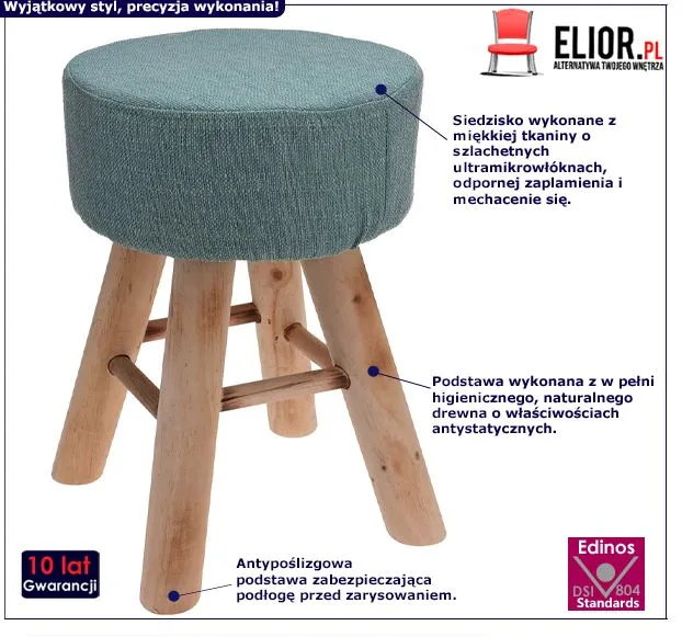 Modny taboret Bezi - zielony