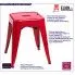 Fotografia Czerwony metalowy taboret kwadratowy loft - Motemi z kategorii Taborety