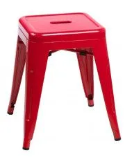 Czerwony metalowy taboret kwadratowy loft - Motemi w sklepie aosom.live