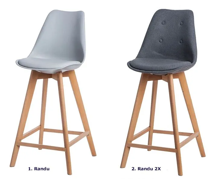 Stylowy taboret Randu - szary