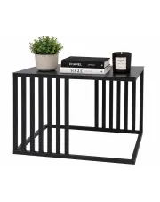 Czarny kwadratowy stolik kawowy w stylu loft - Avisa 3X w sklepie aosom.live