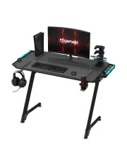 Czarne biurko gamingowe z podświetleniem LED - Vixo 3X w sklepie aosom.live