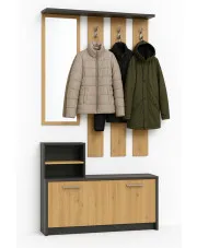 Zestaw mebli do przedpokoju z szafką na buty dąb artisan + antracyt - Etien w sklepie aosom.live