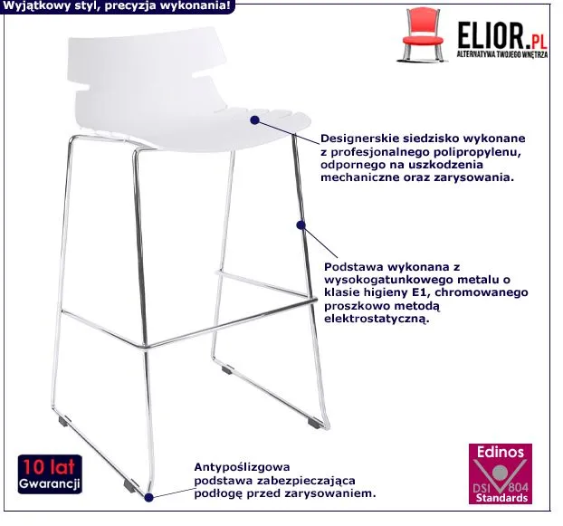 Designerski hoker Cesta - biały