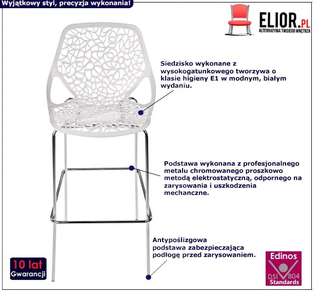 Designerski hoker Brot - biały