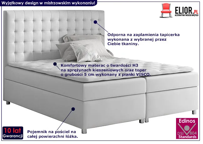 Małżeńskie łóżko kontynentalne Husa 200x200