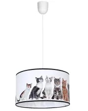 Wisząca lampa z abażurem i wizerunkiem kotów - N39-Randon w sklepie aosom.live