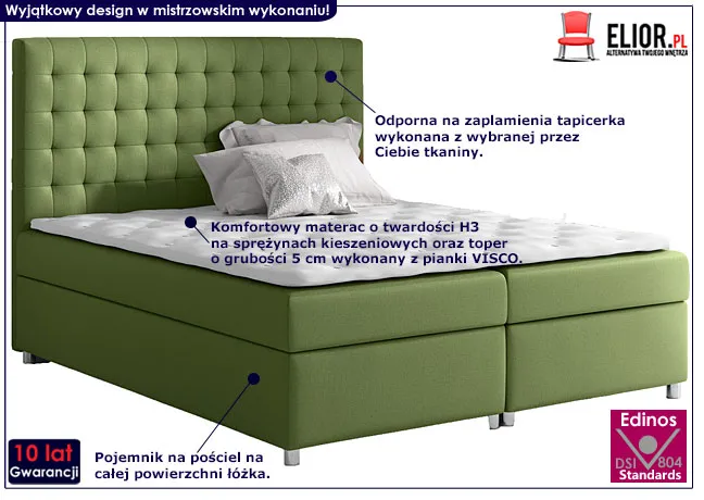 Pojedyncze łóżko typu boxspring Husa 140x200