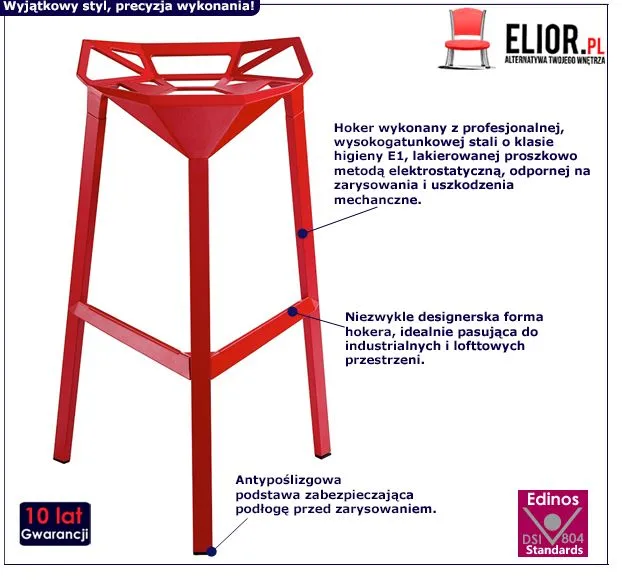 Industrialny hoker Voki - czerwony