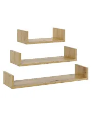 Zestaw 3 półek ściennych w kolorze dąb artisan - Osake w sklepie aosom.live