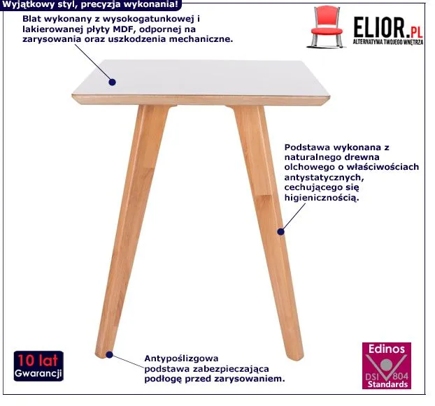 Modny stolik kawowy Eneza - jasny