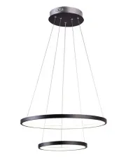 Czarna podwójna lampa wisząca z metalowym potrójnym zawiesiem - V082-Interis w sklepie aosom.live