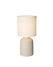 Beżowa lampa stołowa z ceramiczną podstawą - V085-VELVET w sklepie aosom.live