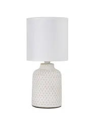 Biała lampa stołowa z ozdobną podstawą - V085-VELVET w sklepie aosom.live