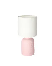 Różowa lampa stołowa z wytłoczonym wzorem na ceramicznej podstawie - V085-VELVET w sklepie aosom.live