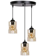 Czarna lampa wisząca na dysku szkło bursztynowe - Z026-Vido w sklepie aosom.live