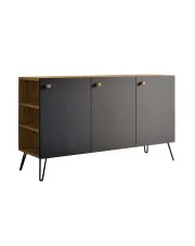 Komoda z nóżkami typu hairpin legs lewostronna dąb craft + czarny - Zorina 7X w sklepie aosom.live