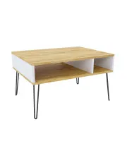 Stolik kawowy w stylu loft dąb craft + biały - Zorina 8X w sklepie aosom.live