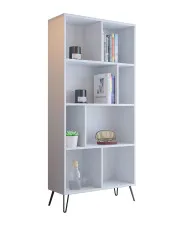 Biały wysoki regał z półkami w stylu loft - Zorina 13X w sklepie aosom.live