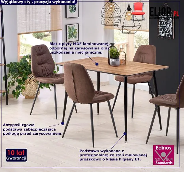 Loftowy stoł Bilba - orzech miodowy