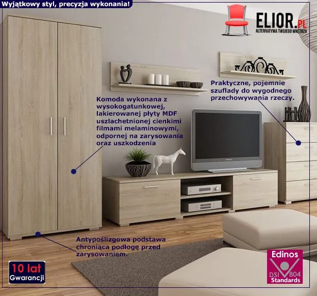 Stylowa meblościanka Hreida 2X - wenge