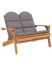 Drewniana ławka ogrodowa w stylu adirondack szary - Nani w sklepie aosom.live