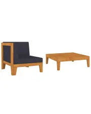 Sofa i stolik ogrodowy z drewna akacjowego - Cefilo 3X w sklepie aosom.live