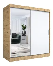 Szafa przesuwna dąb artisan + biały 180 cm - Seko 5X w sklepie aosom.live