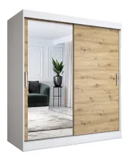 Szafa przesuwna biały + dąb artisan 180 cm - Seko 5X w sklepie aosom.live