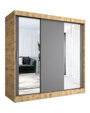 Szafa przesuwna dąb artisan + antracyt 200 cm - Seko 6X w sklepie aosom.live