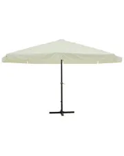 Biały parasol ogrodowy z aluminiową ramą - Diola w sklepie aosom.live