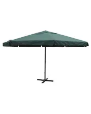 Zielony parasol tarasowy aluminiowy z podstawą - Diola w sklepie aosom.live