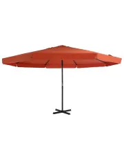 Okrągły parasol ogrodowy w kolorze terakoty - Diola w sklepie aosom.live