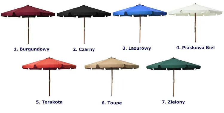 Parasol ogrodowy Sorani kolory